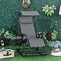 OutSunny Rocking Chair Steel Frame Grey 670 x 1,020 mm