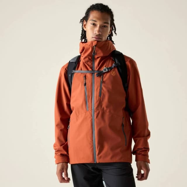 Dare 2b Mens Arising IV Hooded Walking Waterproof Jacket in Burnt Orange Size: 3XL Burnt Orange Male 3XL