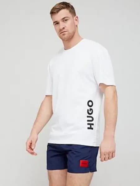 HUGO Relaxed Side Logo T-Shirt - White Size S, Men White VAWAQ Male S