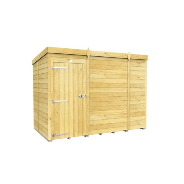 Buttercup Farm 9 x 5 Feet Pent Shed - Single Door W/O Windows - L147 x W276 x H201cm in Brown Brown Unisex