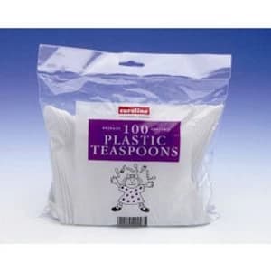 Caroline White Plastic Teaspoons (80)