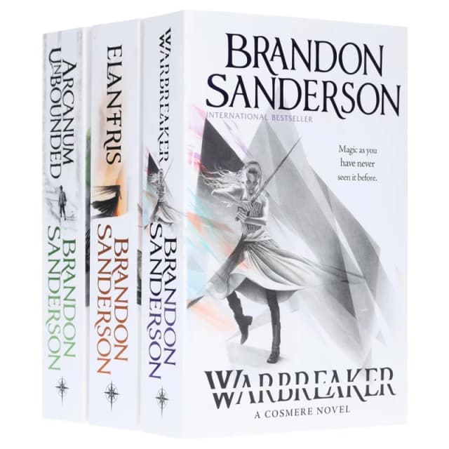 Brandon Sanderson 3 Book Set Arcanum Unbounded Cosmere Elantris Warbreaker Paperback Edition Gollancz ltd Books