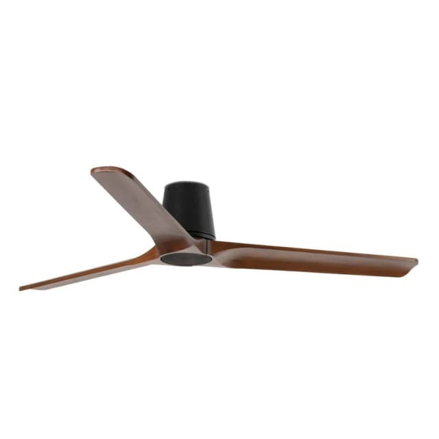 Netlighting Heywood Tub Large 3 Blade Ceiling Fan Matt Black Walnut in Brown Brown Unisex