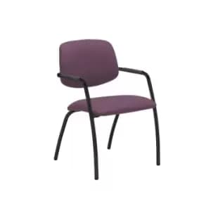 Dams MTO Tuba Black 4 Leg Frame Conference Chair with Half Upholstered Back - Di