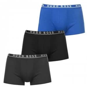 Hugo Boss 3 Pack Logo Boxer Trunks Black/Navy/Blue Size L Men