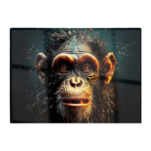 Warren Reed Designer Splashart Monkey Face Glass Chopping Board