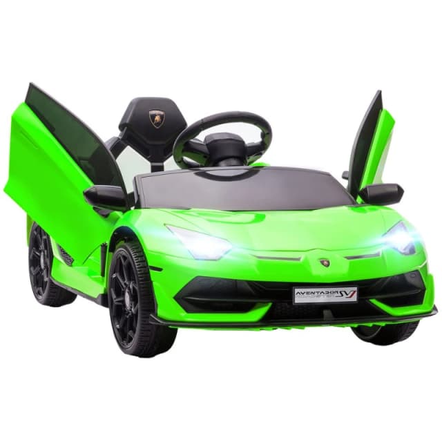 HOMCOM Lamborghini Aventador Licensed 12V Kids Electric Ride On Car - Green 370-306V70GN