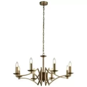 Searchlight Ascot 8 Light Pendant Antique Brass