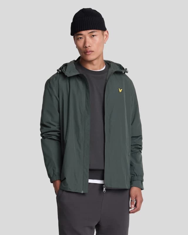 Lyle & Scott Zip Through Hooded Jacket Gunmetal XL