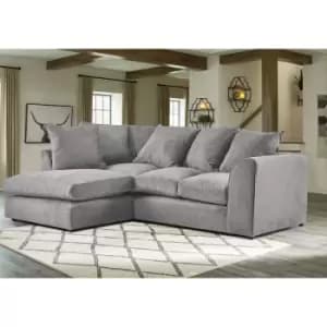 Mirana Modern Plush Velvet Corner LHF Sofa Grey