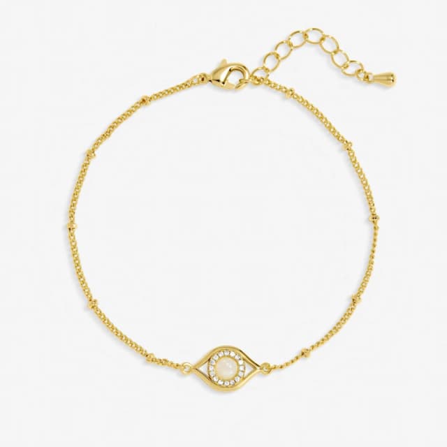 Jon Richard Womens Gold Plated & Mother of Pearl Evil Eye Bracelet Gold Female One Size
