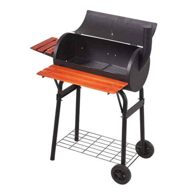 Breeins Portable Barrel Charcoal BBQ Grill Black And Red unisex One size