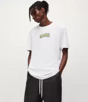 AllSaints Mens Momentum Crew T-Shirt, Optic White, Size: M
