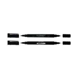 Q-Connect Dual Tip Marker Pen Black Pack of 10 96082000 KF11343