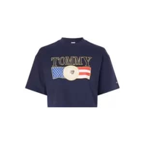Tommy Jeans Cropped Luxe T-Shirt - Blue
