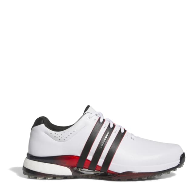 adidas Tour360 25 Wide Spikeless Golf Shoes Mens Wht/Blk/Rd male 8 (42)