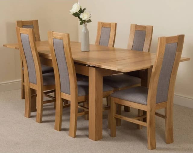 Thats Furniture Richmond 140-220cm Oak Extending Dining Table & 6 Stanford Chairs in Brown Brown Unisex