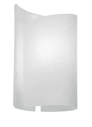 Imagine Curved Glass Wall Light, White, E27