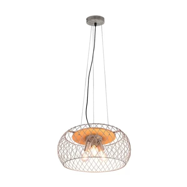 Tamil Modern 3 Light Wire Frame Pendant Ceiling Light Nickel antique