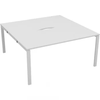 2 Person Double Bench Desk 1200X800MM Each - White/White