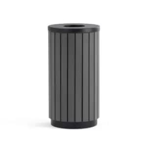 42L Outdoor Waste Bin with Open Top - Wood Effect Finish
