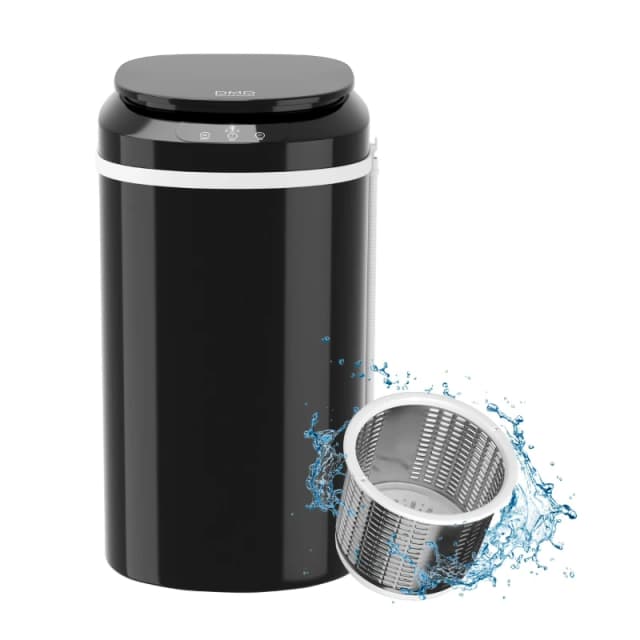 DMD Collective 7kg Spin Dryer Power Saving Dryer, Clothes Spinner Portable Clothes Dryer Gravity Drain with Non Slip Feet & Spin Basket 320W Black