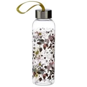 Wisewood Botanical 500ml Reusable Plastic Water Bottle with Metallic Lid
