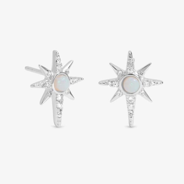 Simply Silver Sterling Silver 925 Celestial Opal Studs Stud Earrings One Size Silver 73431211000