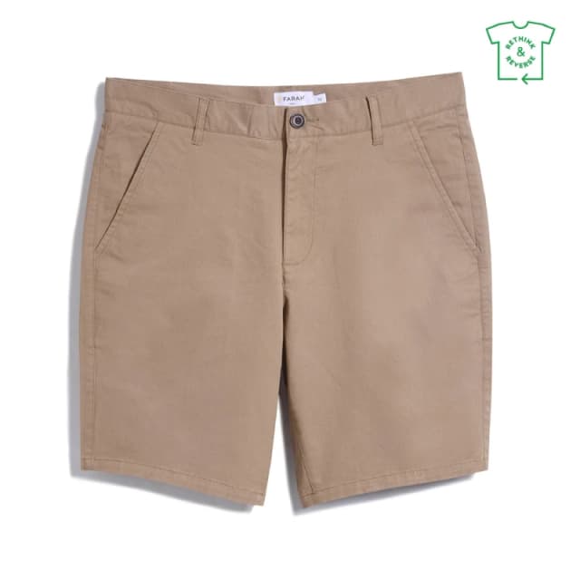 Farah Hawk Twill Chino Shorts - Brown Brown 28 R