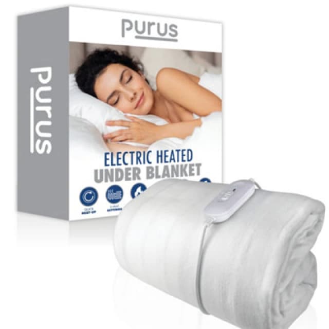 Purus Single Electric Blanket Heated Bed Under Blanket Polyester Detachable Control 3 Heat Settings