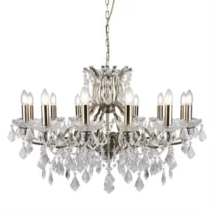 Paris 12 Light Chandelier Antique Brass Finish, E14