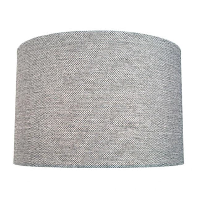 Happy Homewares Modern And Sleek 30Cm Width Light Grey Linen Fabric Drum Lamp Shade 60W Maximum