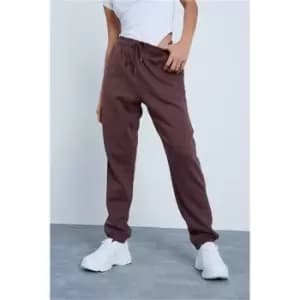 I Saw It First Chocolate Basic Tie Front Joggers - Brown
