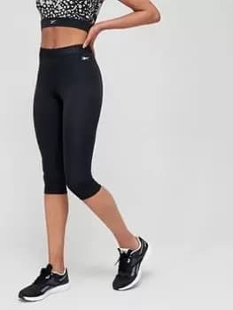 Reebok Workout Ready Capri Legging - Black, Size S, Women