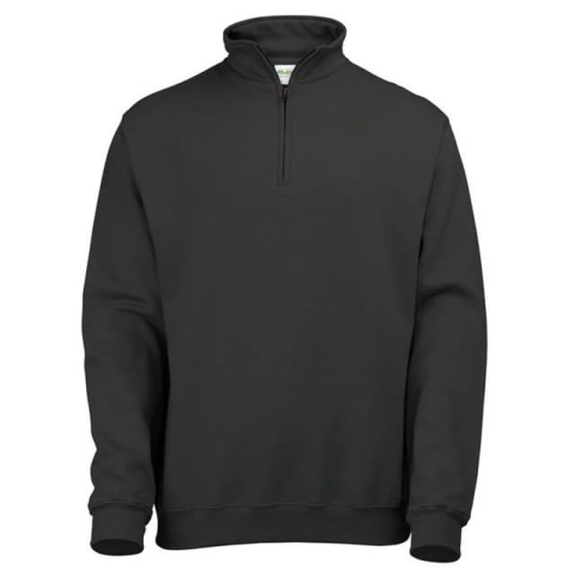 AWDis AWDis Men Sophomore Zip Neck Sweatshirt in Black Size: Small Black S Male 5063527381132