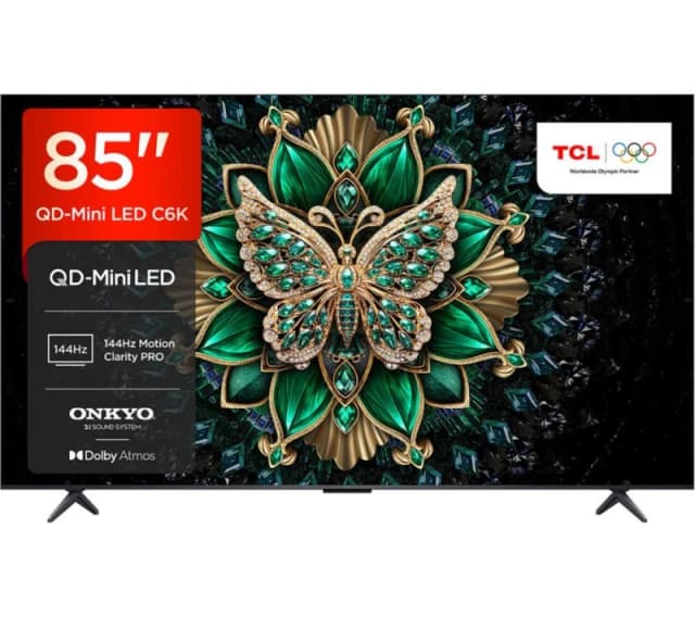 85" TCL C6K QD-Mini LED 4K HDR Smart Google TV - 85C6KS, Black 5901292526177