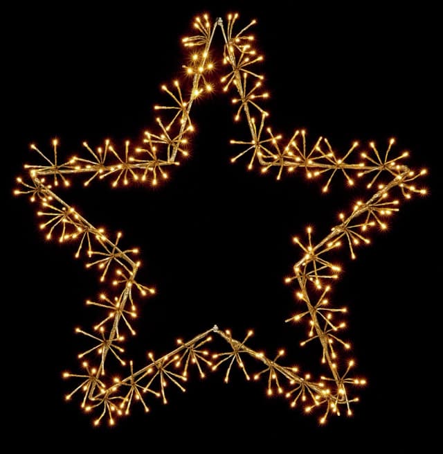 Premier Decorations Premier 60cm 240 LED Gold Star Cluster Motif Metal/Plastic
