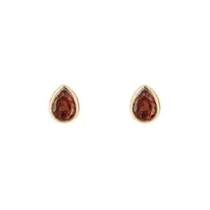 Gold Plated Birthstone January Garnet Earrings E6202