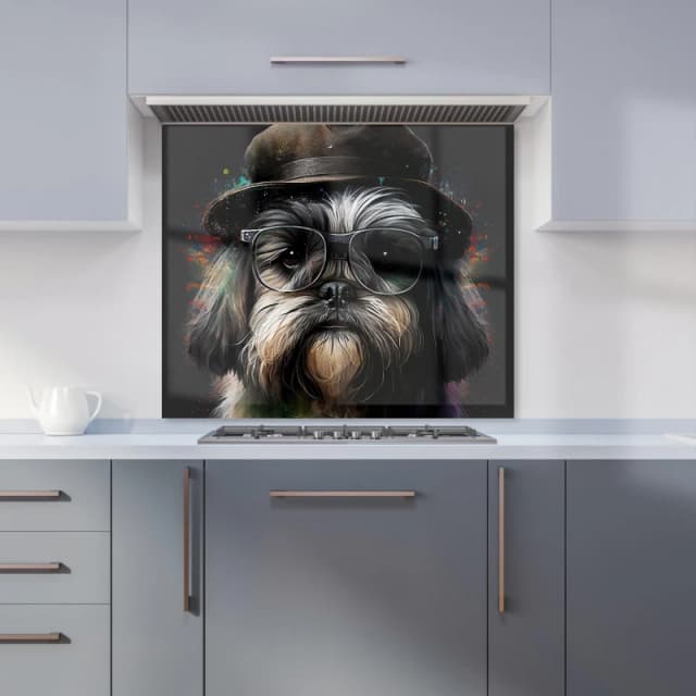 Warren Reed - Designer Lhasa Apso Dog Splashart Kitchen Splashback Size: 600mm x 750mm Multicolor Unisex 600mm x 750mm