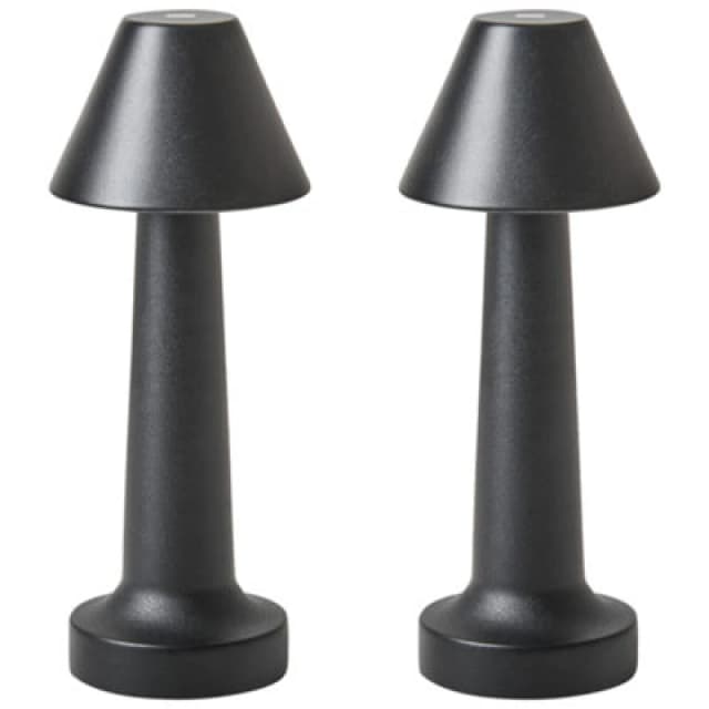 Beliani Set Of 2 Wireless LED Table Lamp Joanes With Dimmer Metal Black
