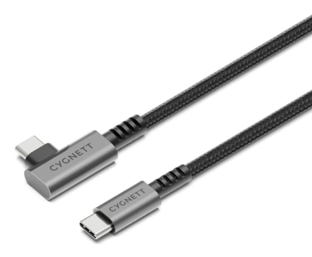 Cygnett Unite Right Angle Braided USB C - USB-C 3.1 1m - Black
