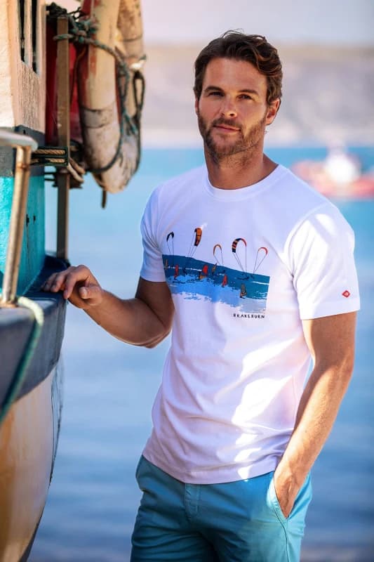 Brakeburn Brakeburn Men Watersports T-Shirt in White Size: 2X-large White XXL Male 5052414919787