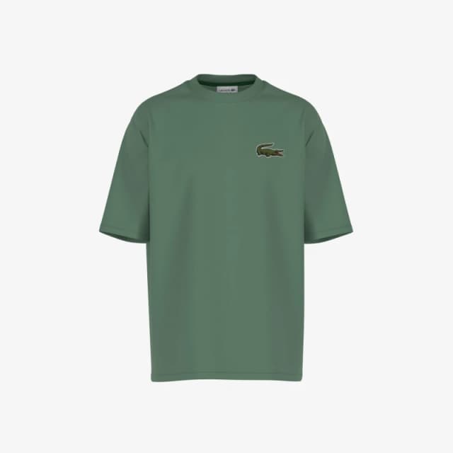 Lacoste Loose Fit Large Crocodile Organic T-Shirt - Green Green XXS