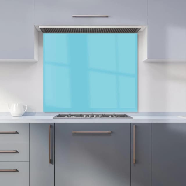 Warren Reed - Designer Sky Blue Kitchen Splashback Size: 600mm x 750mm Blue Unisex 600mm x 750mm