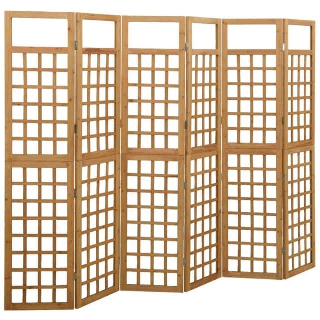 VIDAXL 6-Panel Room Divider/Trellis Solid Fir Wood 242.5x180cm Vidaxl 8720286452646