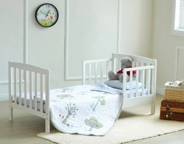 MCC Direct CozyCubs Toddler Bed Wooden Frame with Mattress - Montanna in White Size: 1 Pack White Unisex 1 Pack