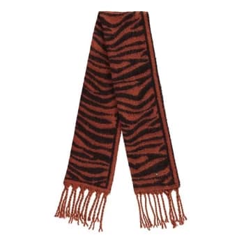 Biba Zebra Blanket Scarf - Rust