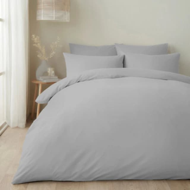 Appletree 100% Pure Natural Cotton Duvet Cover Set - Silver Silver King