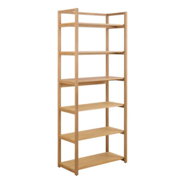 Furniture To Go Ludza Rectangular Bookcase With 6 Shelves In Oak