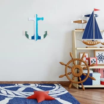 Anchor - Multicolor Multicolor Decorative Wooden Wall Accessory